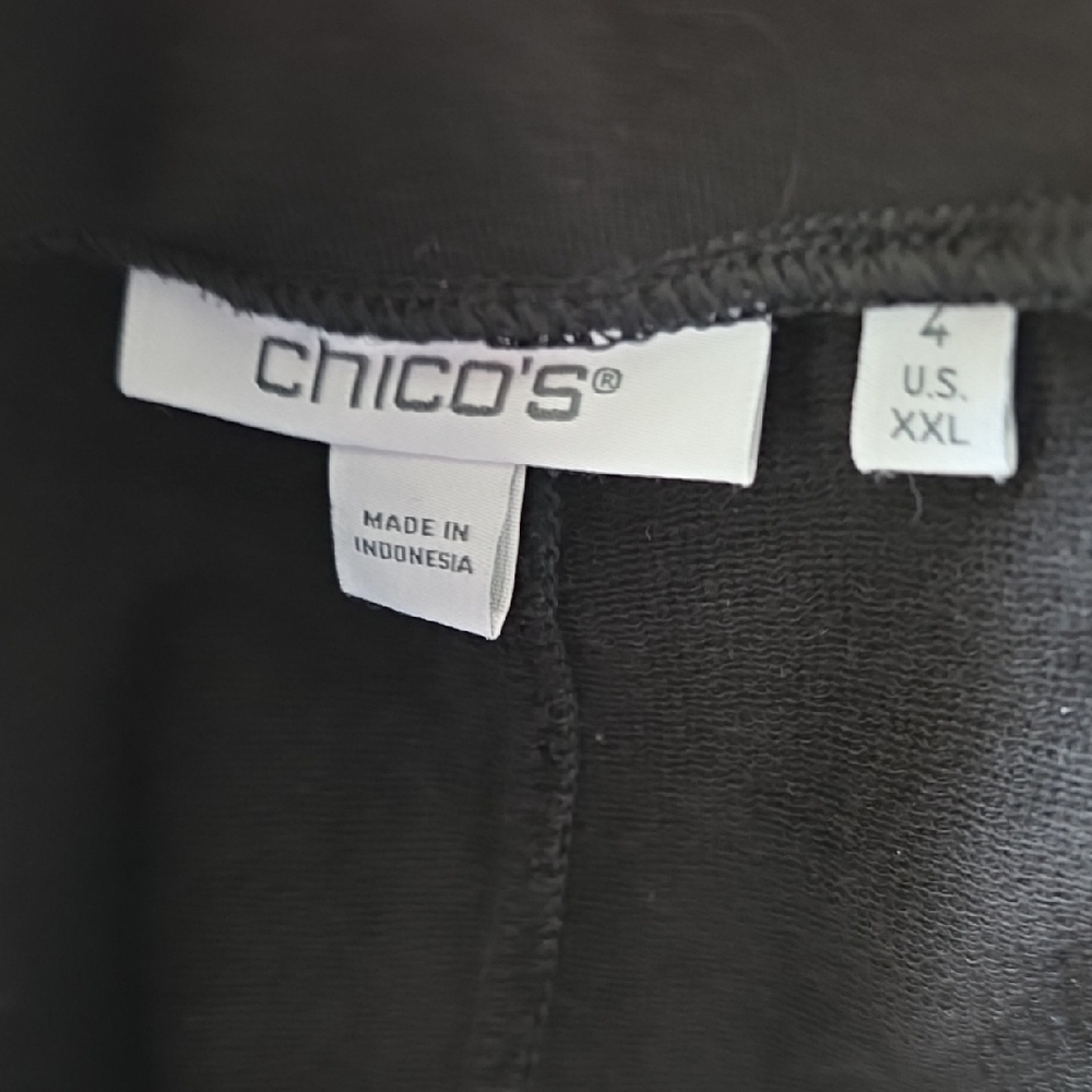 Chico's Black and White Track Pants and Top Set Plus Size - Picture 9 of 10
